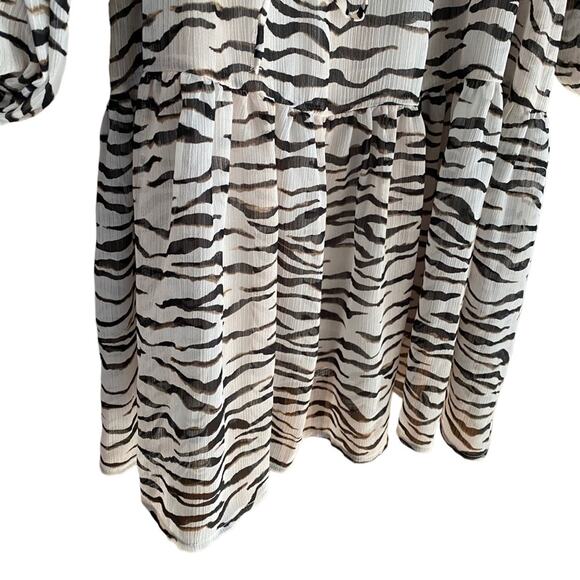 H&M MAMA Zebra Print Chiffon Maternity Dress Size S/M - Picture 7 of 8